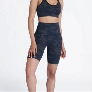 NWT Spanx Look At Me Now Bike Short - Black Camo